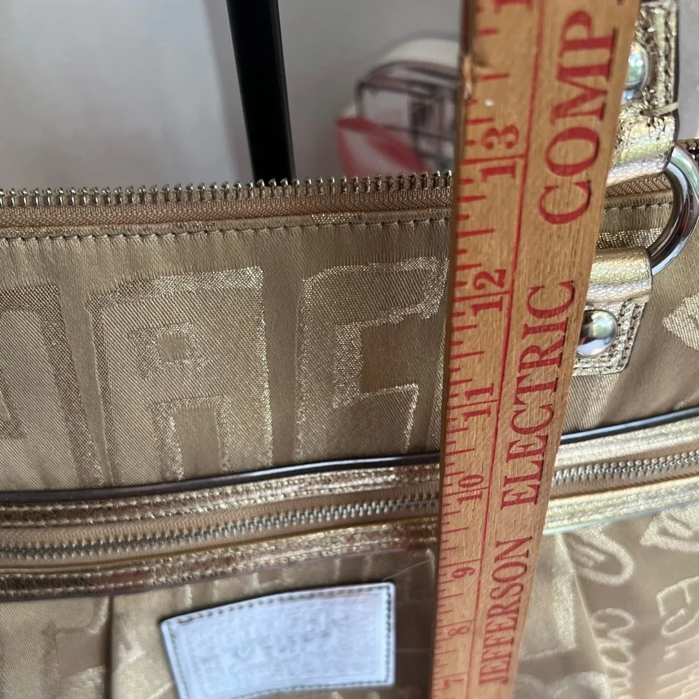 Coach  collectibles Poppy Khaki with Gold accent RARE tote shoulder
